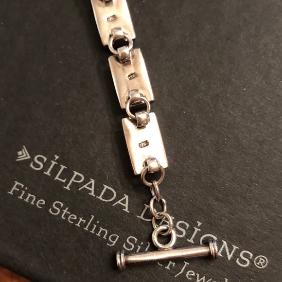 Rare Silpada Sterling Silver Multi-Colored Stone Toggle Clasp Bracelet B0442 - Picture 10 of 16